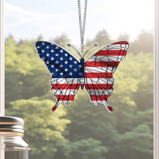 Patriotic Butterfly 4th Of july Suncatcher Window Hanging TQN5461NTH