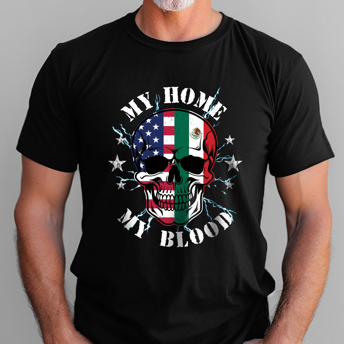 Mexico America, My Home My Blood, Mexican American T-Shirt TPT2635NTH
