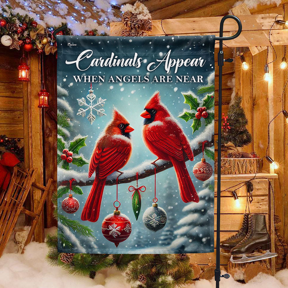 Cardinals Christmas Cardinals Appear When Angels Are Near Flag MLN4308F