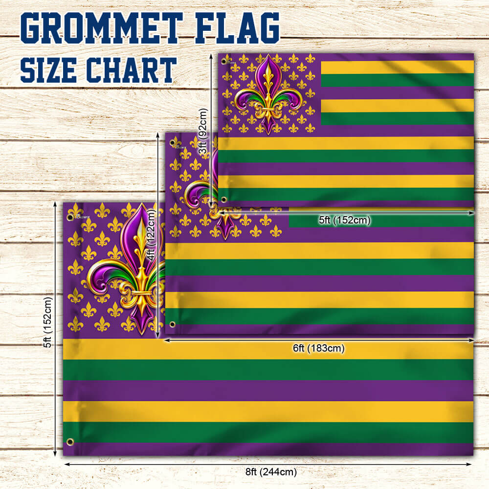 Mardi Gras Grommet Flag MLN5031GF