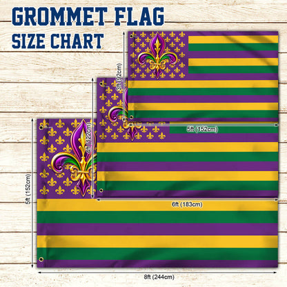 Mardi Gras Grommet Flag MLN5031GF