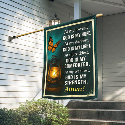 Inspirational Christian God Is My Strength Flag TQN5444TTH