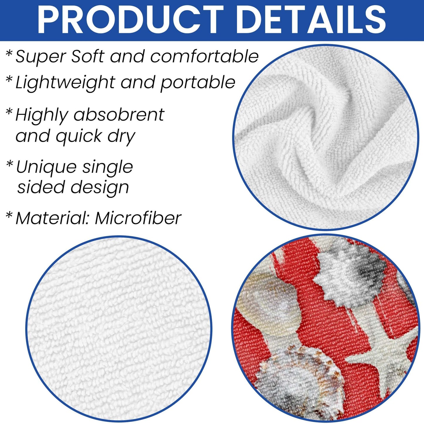 Personalized Patriotic Summer Beach Starfish American Beach Towel VTM1348NTH