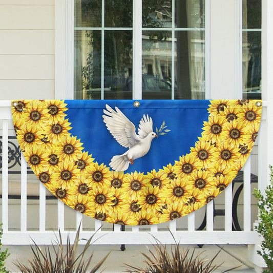 Peace For Ukraine Stand With Ukraine Non-Pleated Fan Flag TQN4937NTH