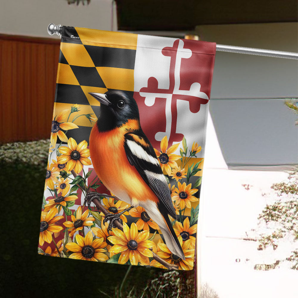 Maryland Baltimore Oriole And Black-eyed Susan Flag MLN6028LPN