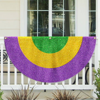 Mardi Gras Carnival Fat Tuesday Non-Pleated Fan Flag TQN4738FL