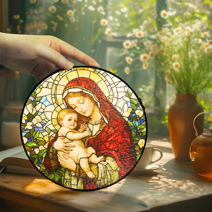 Blessed Virgin Mary Catholic  Religious Stained Glass Suncatcher TQN5189HVN