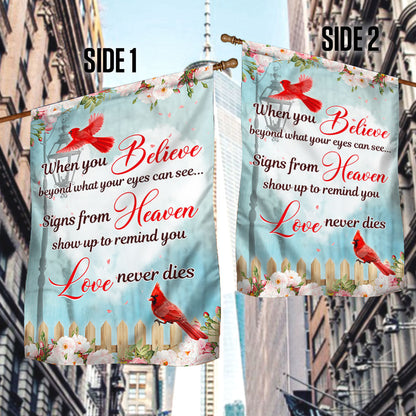 Cardinal Flag Signs From Heaven Love Never Dies LNH013F