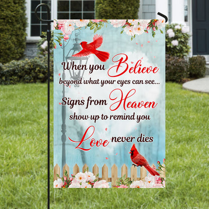 Cardinal Flag Signs From Heaven Love Never Dies LNH013F