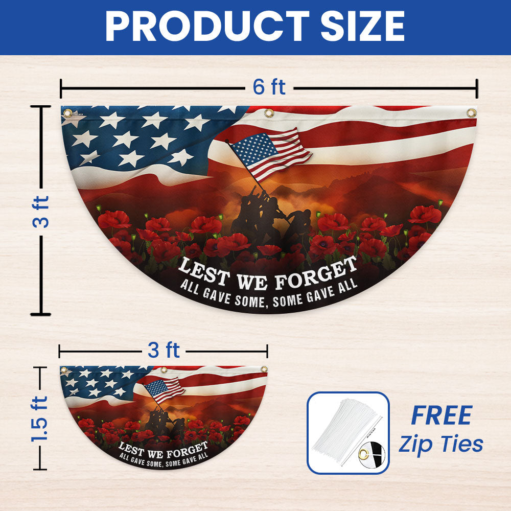 Lest We Forget Memorial Day U.S. Veteran Non-Pleated Fan Flag LHB06LPN