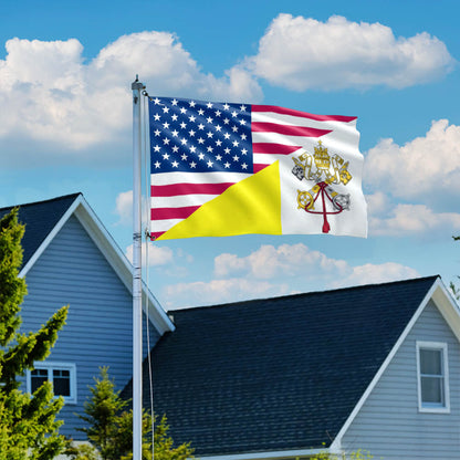 The USA Papal Flag Vatican City Flag Religious Flag United States Grommet Flag TPT2745NTH