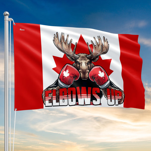 Elbows Up Moose Canada True North Strong Grommet Flag TQN5006NGT