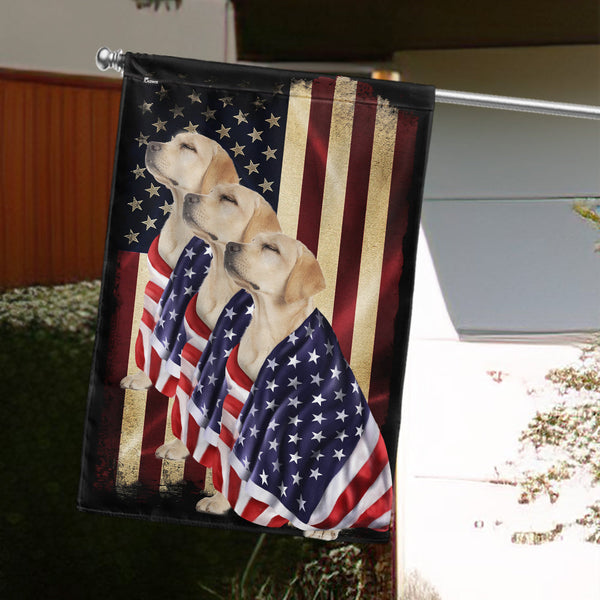 Flagwix American Flag - Patriotic Yellow Labradors American Flag TPT2694NTH