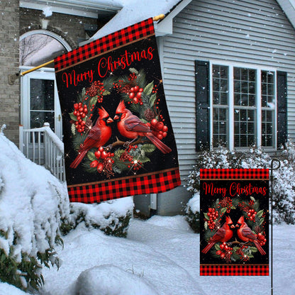 Cardinal Merry Christmas Flag TQN1811F
