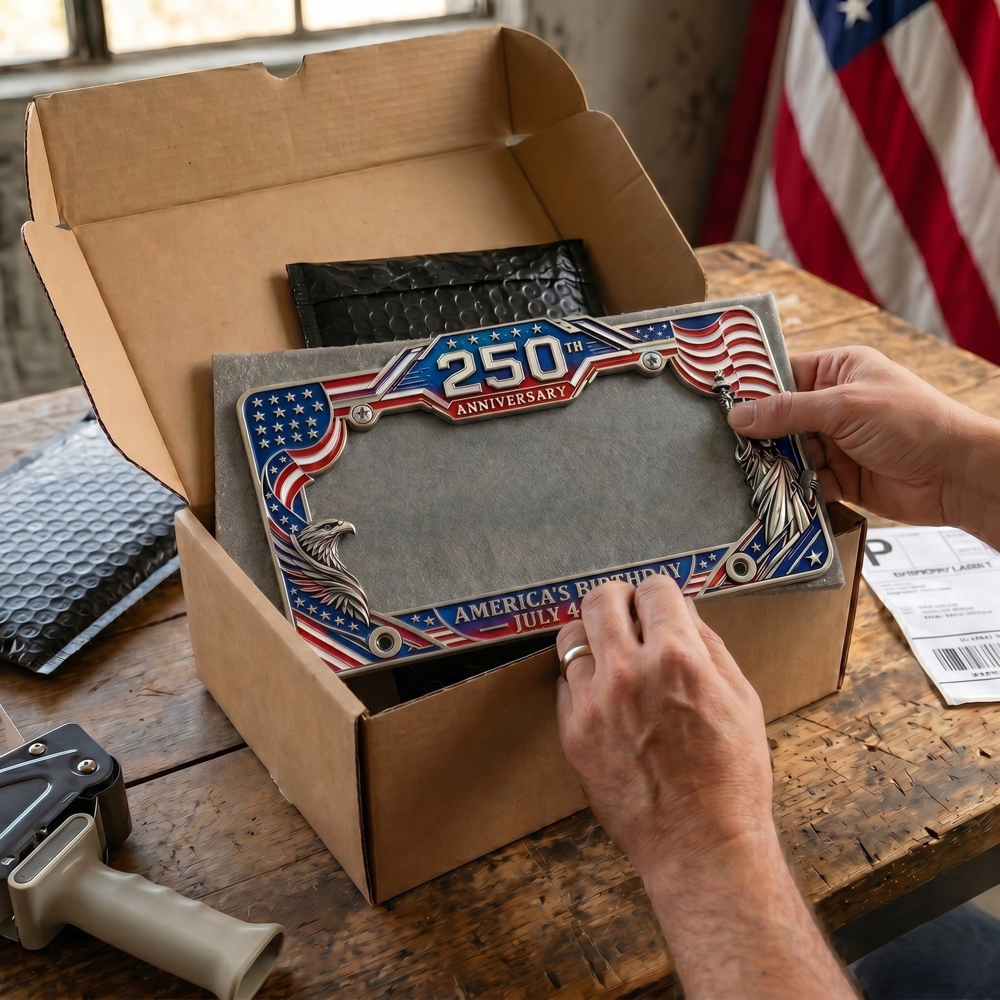 🗽250th Anniversary Commemorative License Plate Frame