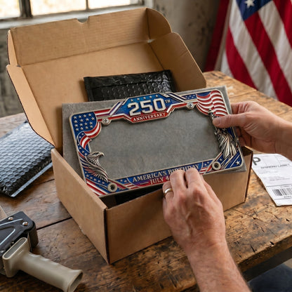 🗽250th Anniversary Commemorative License Plate Frame