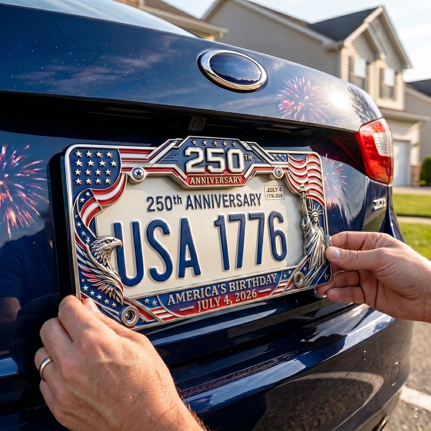 🗽250th Anniversary Commemorative License Plate Frame