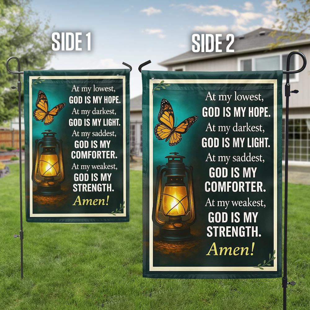 Inspirational Christian God Is My Strength Flag TQN5444TTH