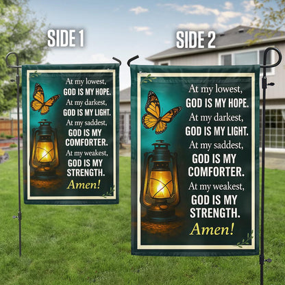 Inspirational Christian God Is My Strength Flag TQN5444TTH