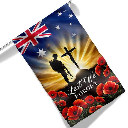 Anzac Day, Remembrance Day Australian Veteran Lest We Forget Flag MLN5173TNB