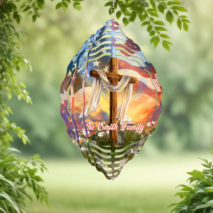 Personalized Christian Cross, Easter Day Christian Wind Spinner TPT2647TDH