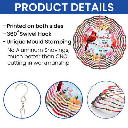 Memorial Red Cardinal Floral Wind Spinner VTM1056NTH