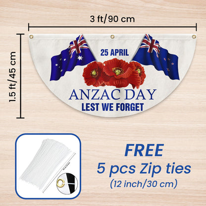 Anzac Day 25 April Lest We Forget Non-Pleated Fan Flag TQN2823FL