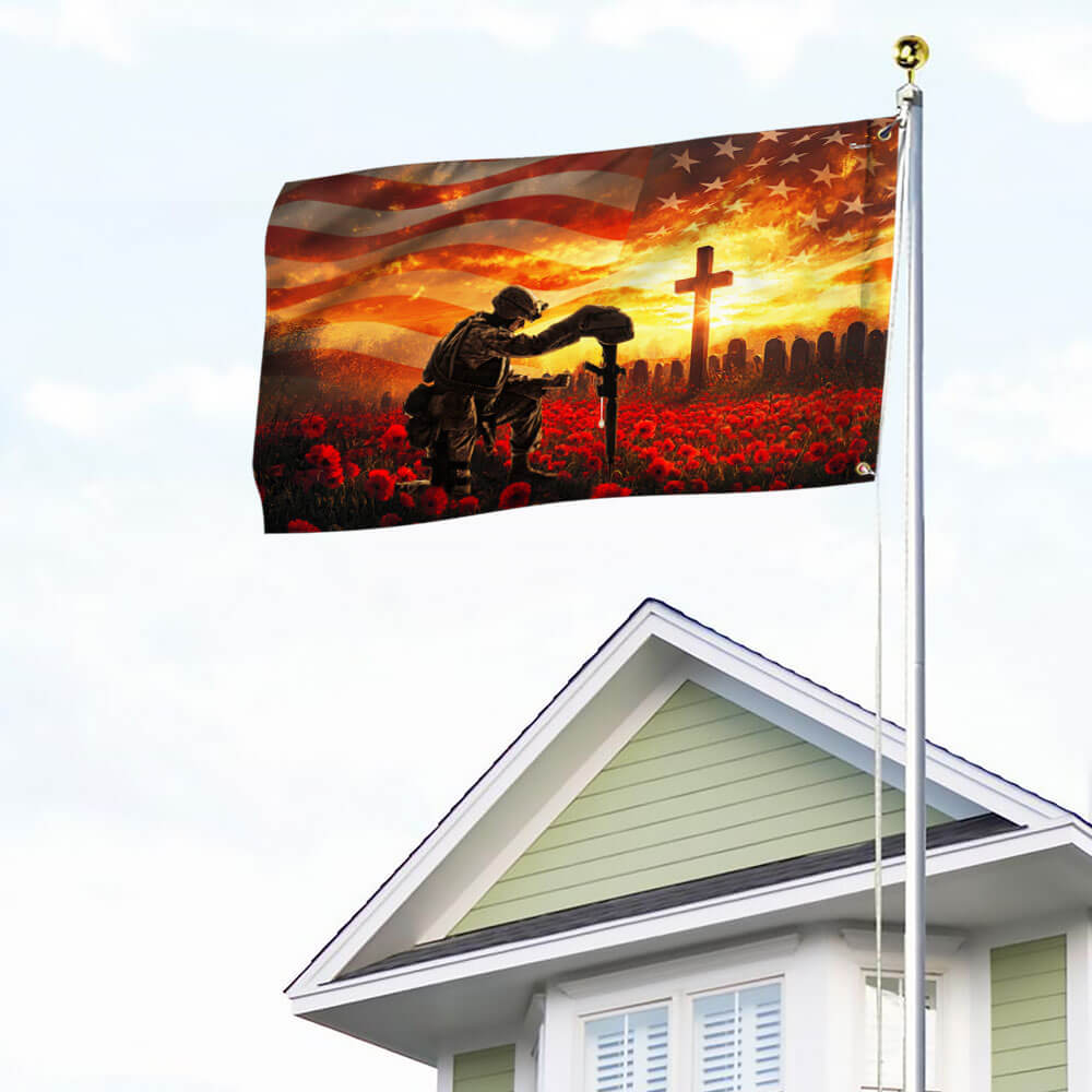 Memorial Day Honors Fallen Veterans Military Patriotic Grommet Flag TQN5099TNB
