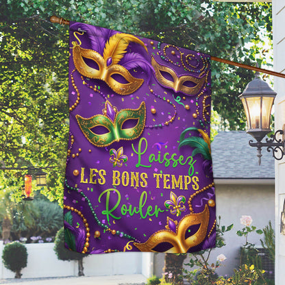 Mardi Gras Laissez Les Bons Temps Rouler Flag TQN4632F