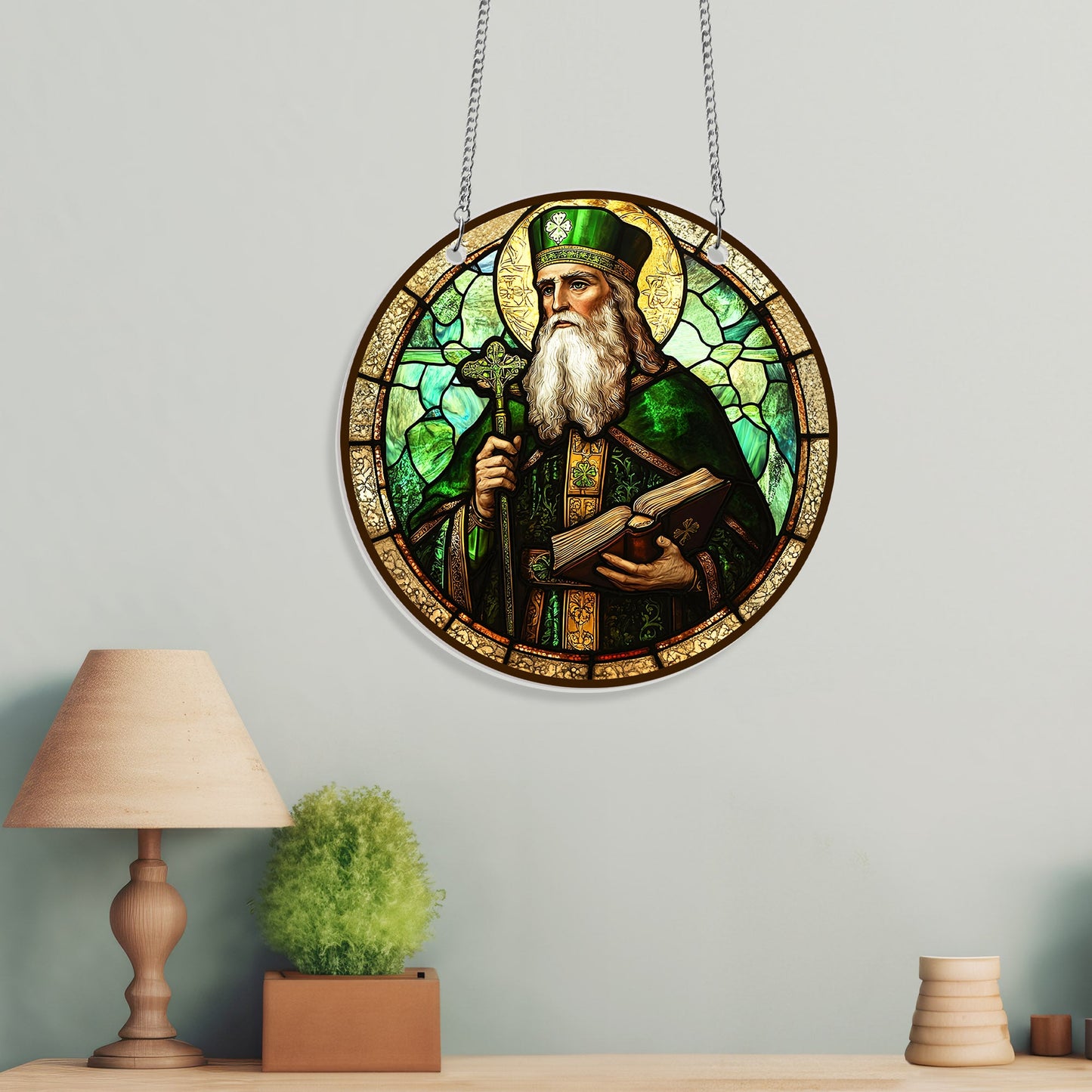 Saint Patrick St. Patrick's Day Suncatcher Acrylic Hanging Sign MLN5009AS