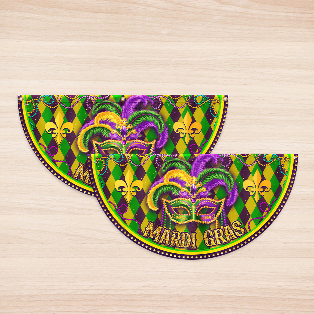 Mardi Gras Non-Pleated Fan Flag TPT2575FL