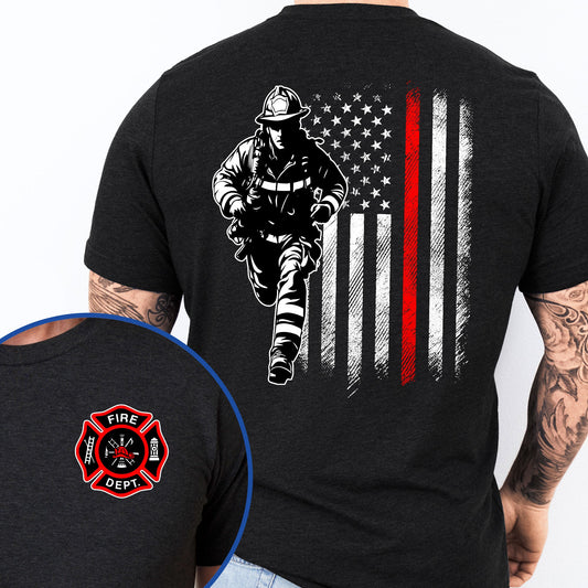 US Firefighter The Thin Red Line T-shirt PHB18DTD