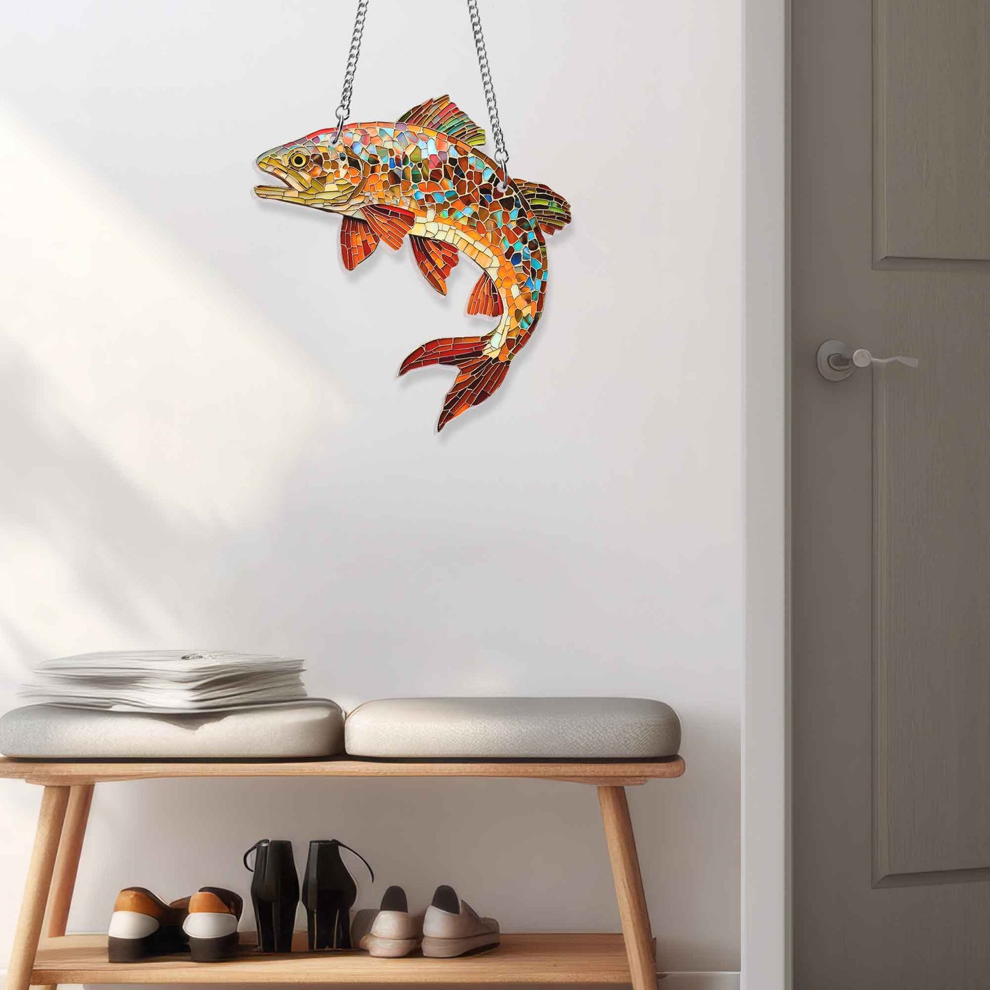 Brown Trout Fish Acrylic Suncatcher Window Hanging MLN4925DNV