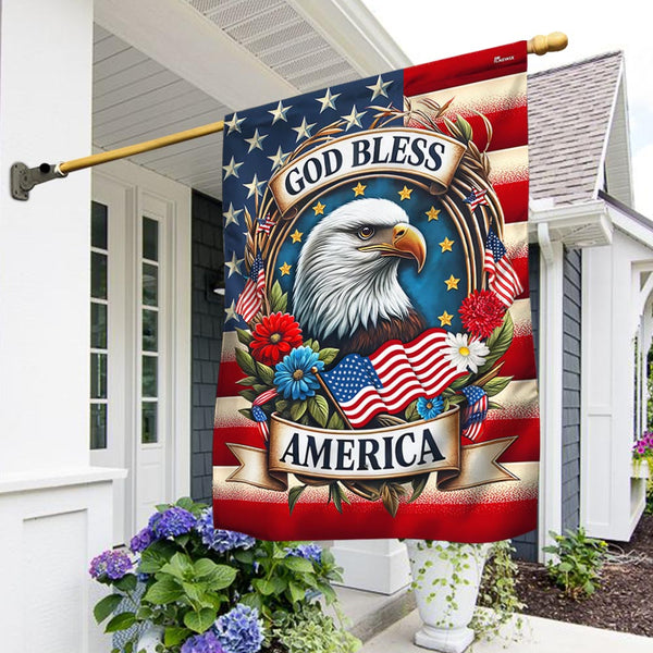 Flagwix American Flag - God Bless America Eagle Flag MLN3056F