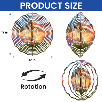 Personalized Christian Cross, Easter Day Christian Wind Spinner TPT2647TDH