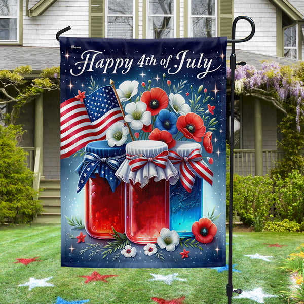 Flagwix American Flag - Happy 4th Of july Patriotic Flowers Floral Independence Day Flag TQN3047F