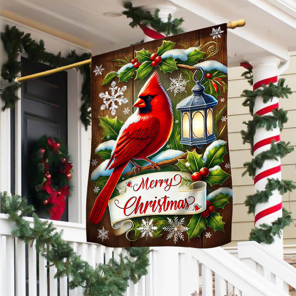 Cardinal Merry Christmas Flag TQN3776F