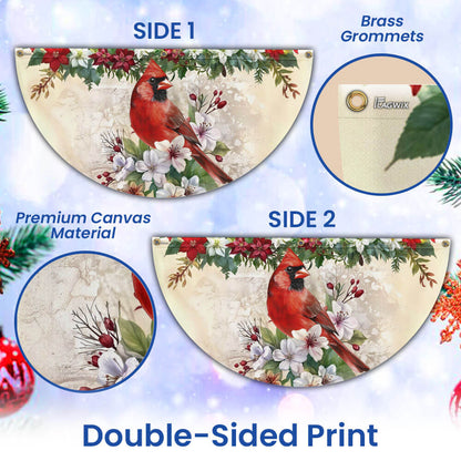 Cardinal Bird Winter Christmas Non-Pleated Fan Flag TQN3959FL
