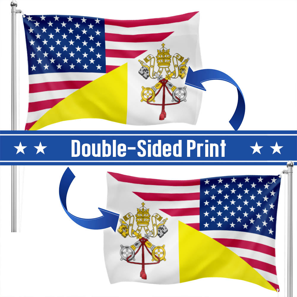 The USA Papal Flag Vatican City Flag Religious Flag United States Grommet Flag TPT2745NTH