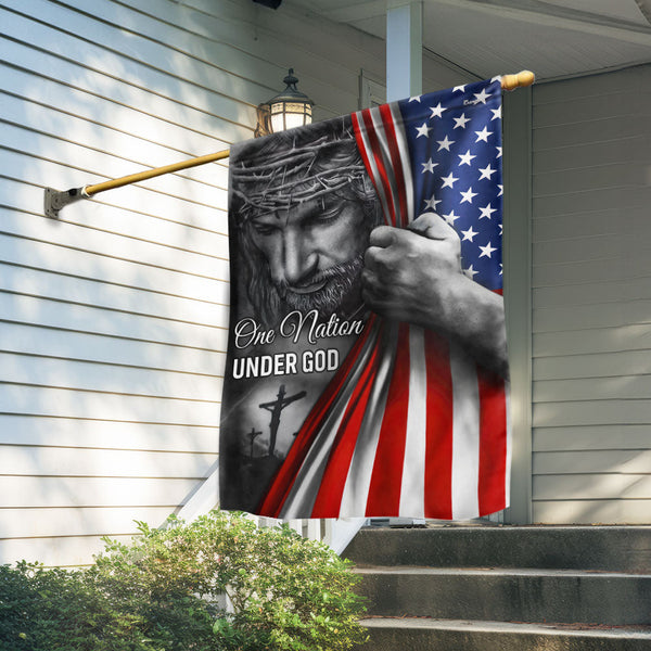 American Flag - One Nation Under God Jesus Flag – Outdoor Decor