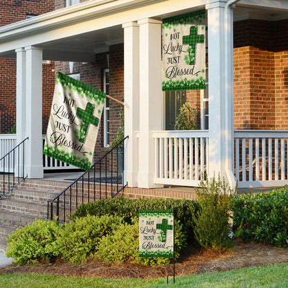 Not Lucky Just Blessed Irish Shamrock St. Patrick's Day Flag MLN5051F