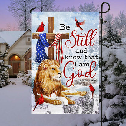Be Still And Know That I Am God Lion of Judah Christmas Flag MLN744F