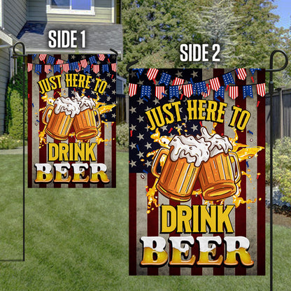 Beer Flag Just Here To Drink Beer QNK848F