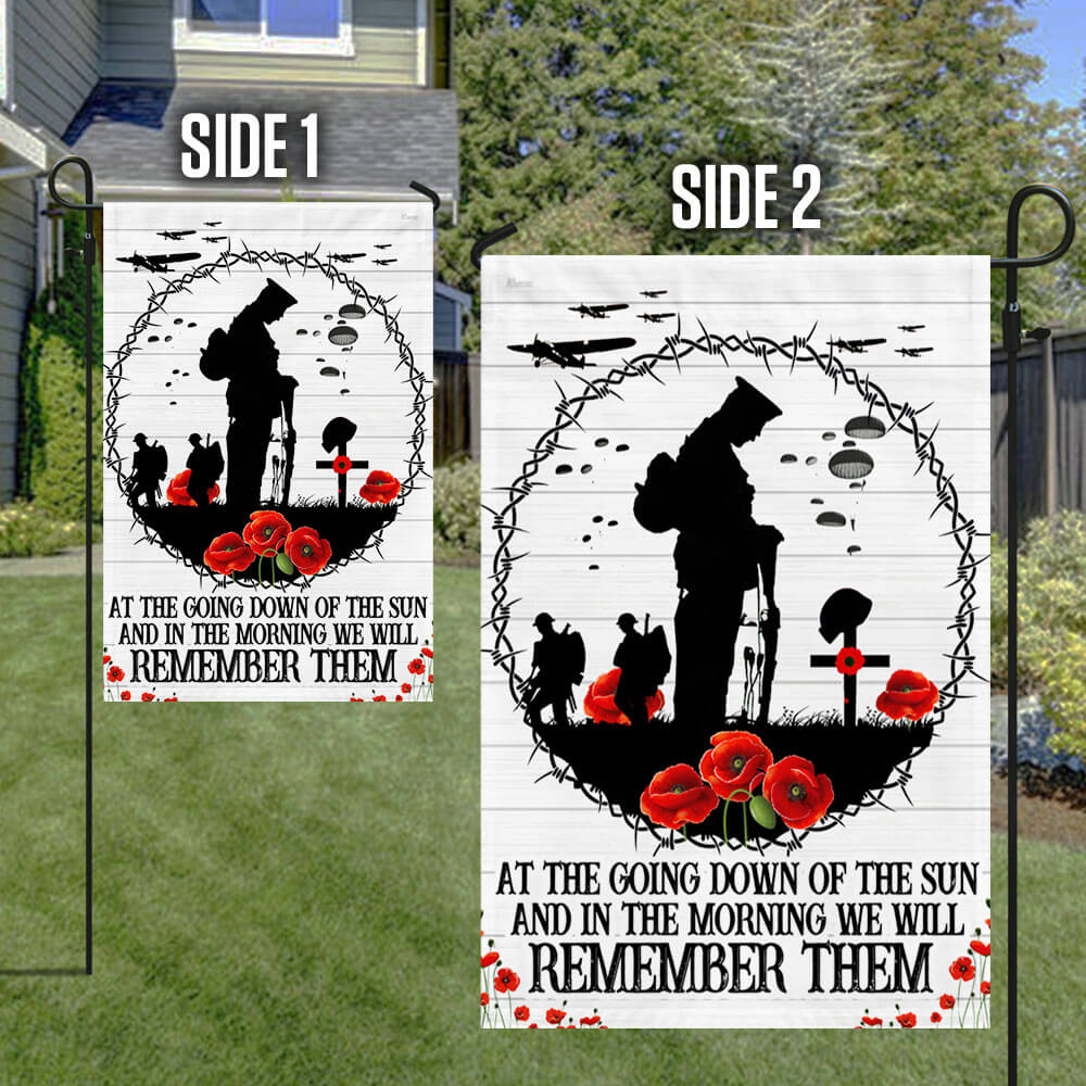 Anzac Day Lest We Forget, Poppy Flower Memorial Veteran Flag TPT1580F