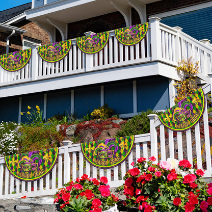 Mardi Gras Non-Pleated Fan Flag TPT2575FL