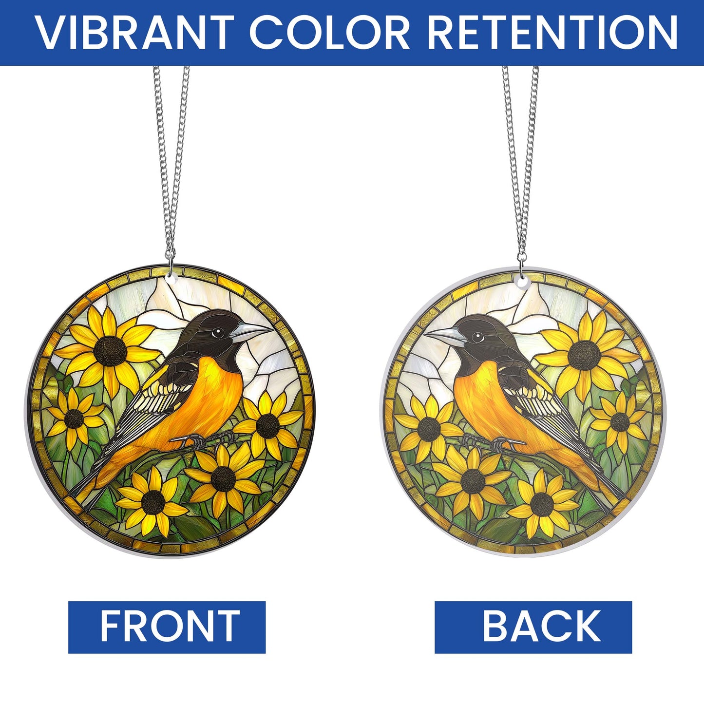 Baltimore Oriole And Black-eyed Susan Acrylic Suncatcher Window Hanging VTM1221TDH