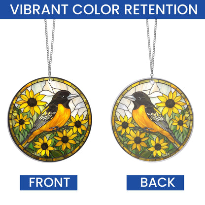 Baltimore Oriole And Black-eyed Susan Acrylic Suncatcher Window Hanging VTM1221TDH