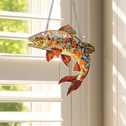 Brown Trout Fish Acrylic Suncatcher Window Hanging MLN4925DNV