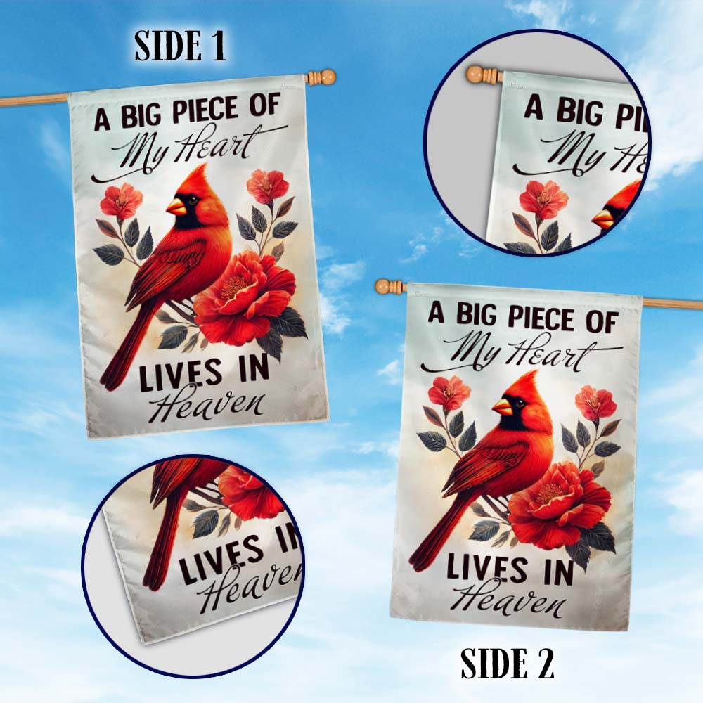 Cardinal Flag A Big Piece Of My Heart Lives In Heaven Flag MLN3687F