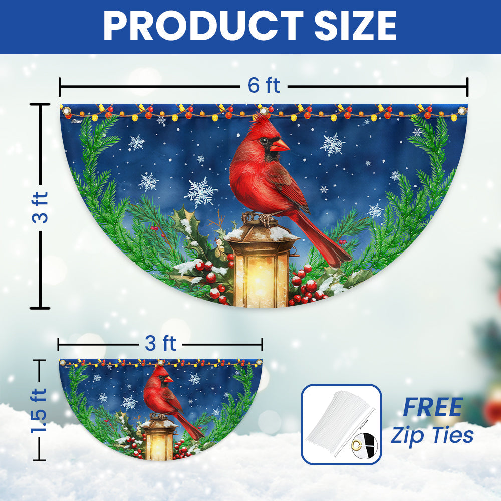 Cardinal Bird And Lantern Christmas Non-Pleated Fan Flag TQN3925FL